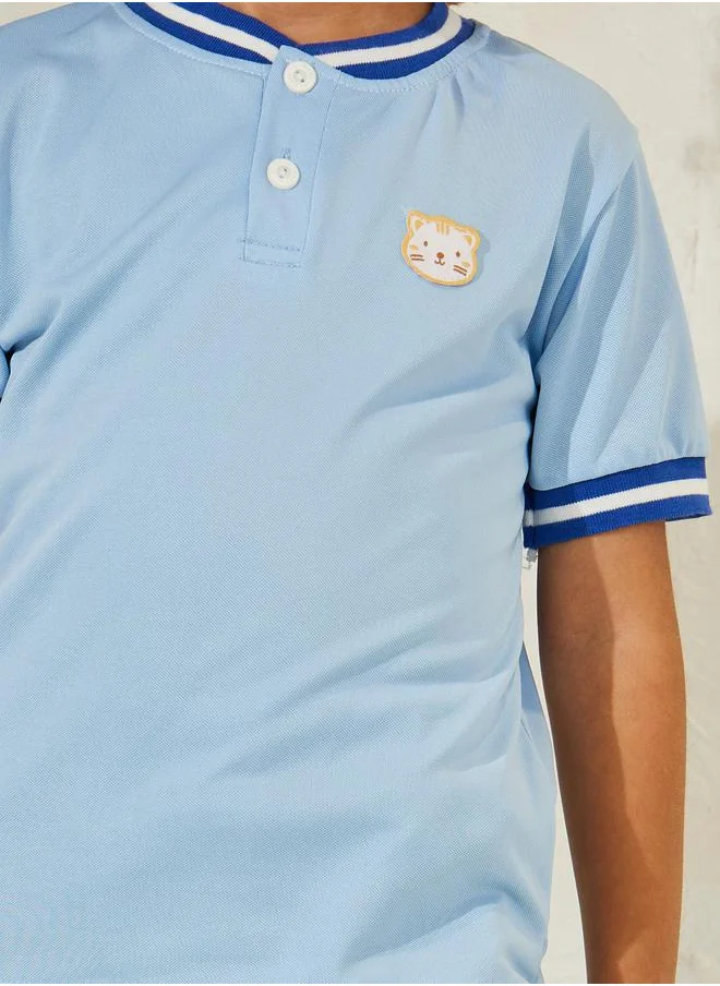 ستايلي Cartoon Patch Detail Polo T-Shirt