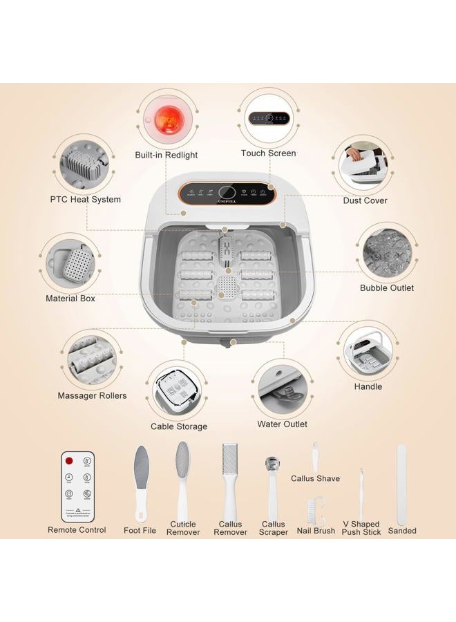 UNIFULL Collapsible Foot Spa Bath with Heat, Touch Screen, Massage Rollers, Bubble, Foot Pedicure Kit, Temperature Control, Pedicure Foot Spa, Foot Bath - Image 2