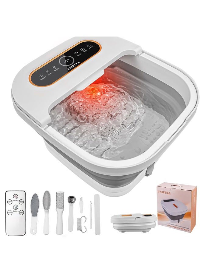 UNIFULL Collapsible Foot Spa Bath with Heat, Touch Screen, Massage Rollers, Bubble, Foot Pedicure Kit, Temperature Control, Pedicure Foot Spa, Foot Bath - Image 1