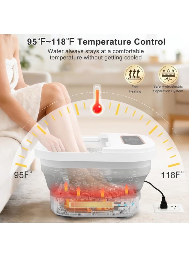 UNIFULL Collapsible Foot Spa Bath with Heat, Touch Screen, Massage Rollers, Bubble, Foot Pedicure Kit, Temperature Control, Pedicure Foot Spa, Foot Bath - Image 3