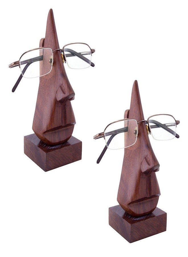 ITOS365 Handmade Wooden Nose Shaped Spectacle Specs Eyeglass Holder Stand Showpiece, 6 Inches, Set of 2 - Image 5
