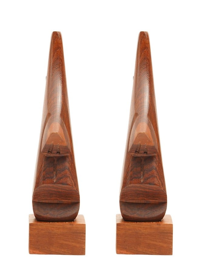 ITOS365 Handmade Wooden Nose Shaped Spectacle Specs Eyeglass Holder Stand Showpiece, 6 Inches, Set of 2 - Image 1