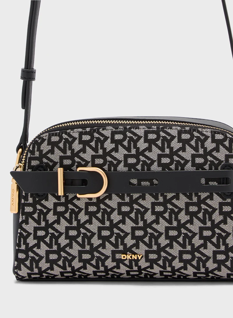 دكني Onxy Logo Detailed Zip Over Crossbody