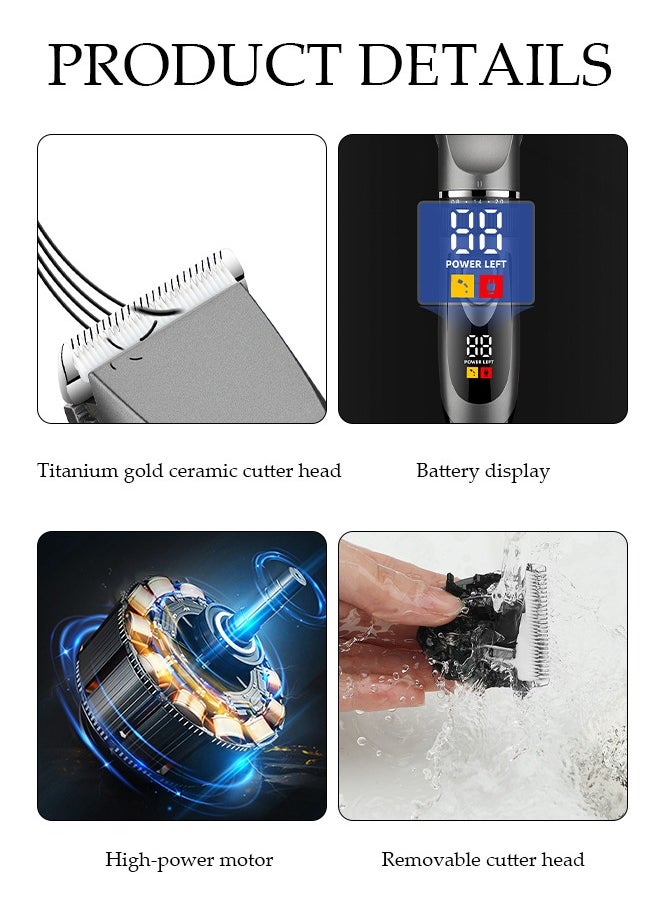 DUNISO Hair Clippers Electric with 5 Modes Hair Cutting Kit Pro Mens Clippers for Hair Cutting Quite LED Display Cordless Rechargeable Hair Trimmer Set Professional Barbers Grooming Kit  - Image 3