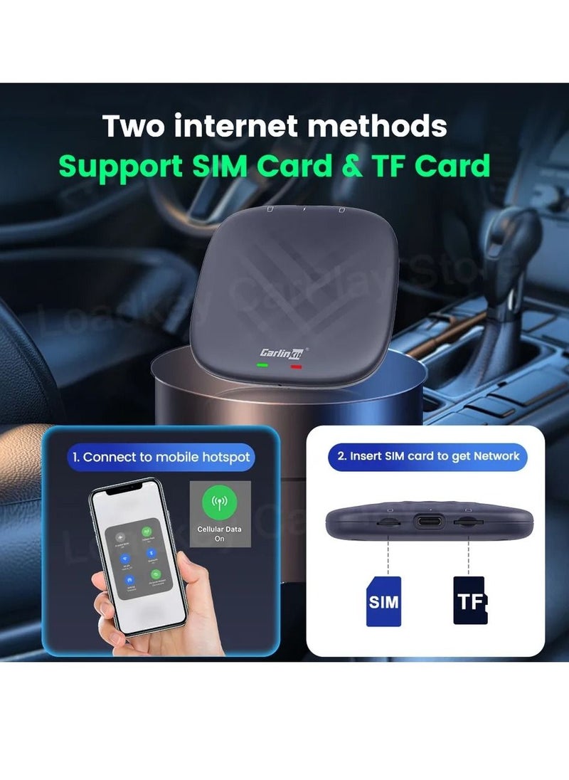كار لينكيت - صندوق CarlinKit AI Box Android 13 ، ذاكرة وصول عشوائي (RAM) سعة 4 جيجابايت ، ذاكرة وصول عشوائي (RAM) سعة 64 جيجابايت ، معالج ثماني النواة ، واجهة سريعة تدعم Netflix ، YouTube Wireless Carplay ، Androi - Image 1