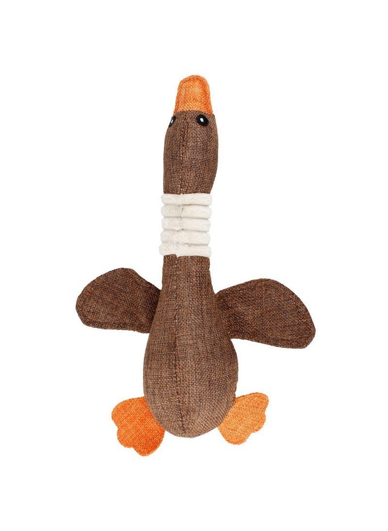Generic Plush Goose Dog Toy, Durable Squeaky Chew Toy Brown wild goose 