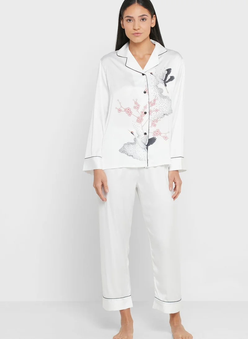 ELLA Nightsuit With Floral Print