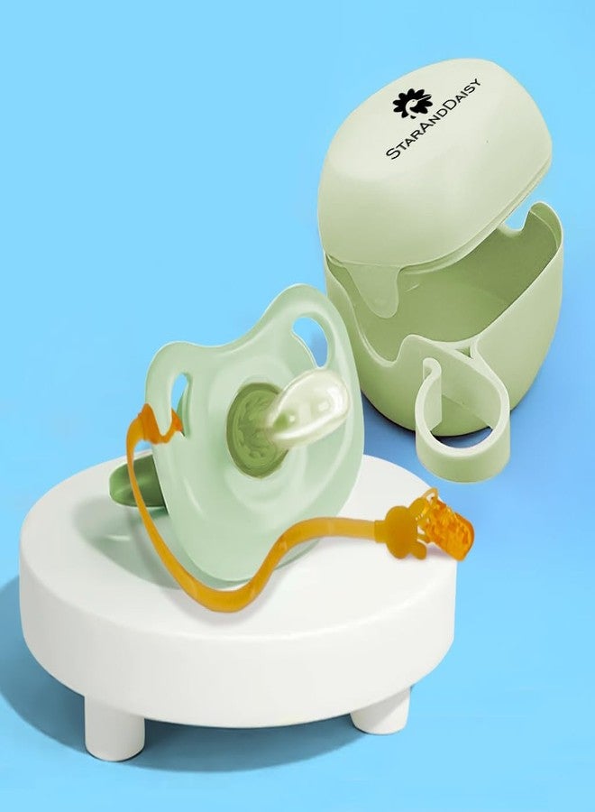 StarAndDaisy Soft Silicone Baby Pacifiers with Unique Shape to Support Psychological Breathing, Teether & Pacifier for Newborns. (Green) - Image 1