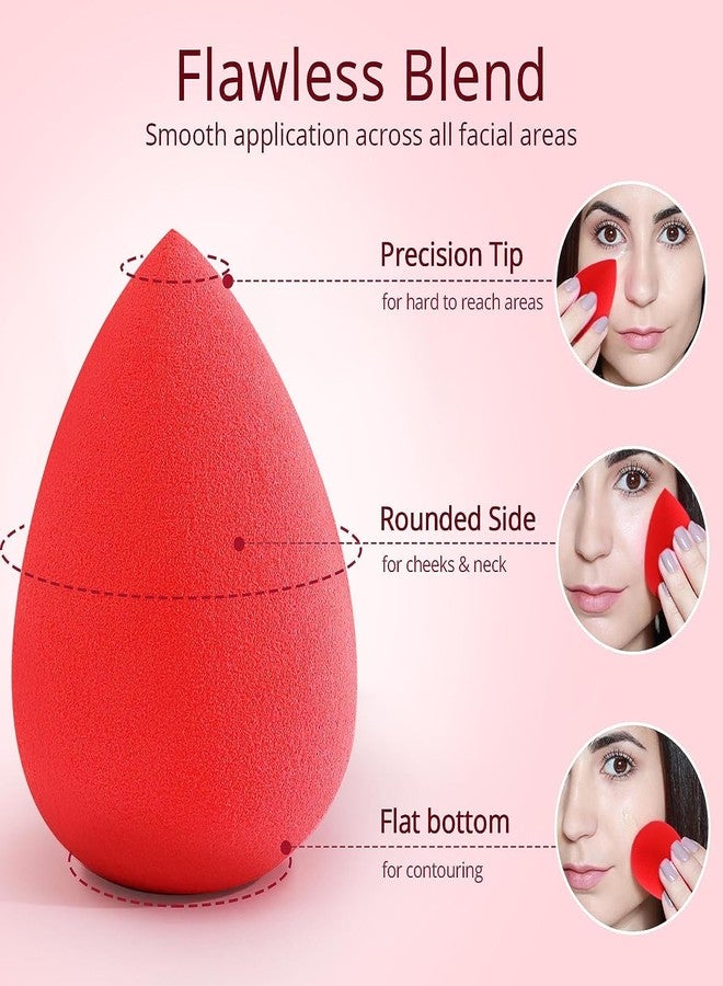 SUAKE Beauty Blender Sponge for Face Makeup - Soft, Latex-Free Makeup Sponge Puff for All Skin Types - Reusable Sponge for Foundation, Concealer & Cream (Pack of 4, Single Color) - Image 2