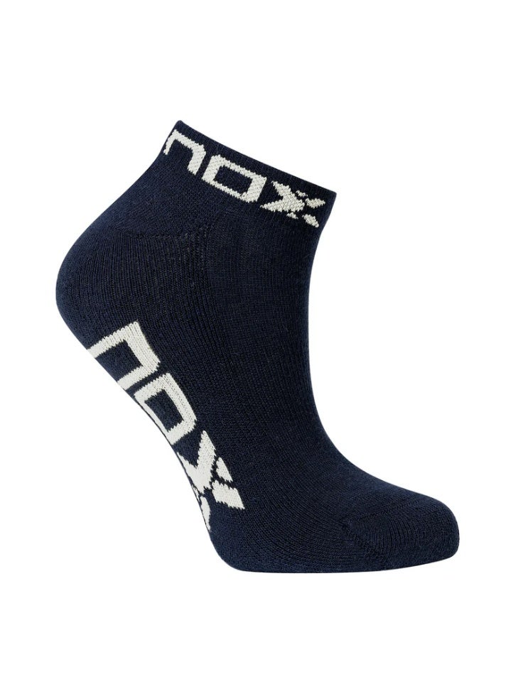 جوارب نوكس قصيرة باللون الكحلي بشعار أبيض