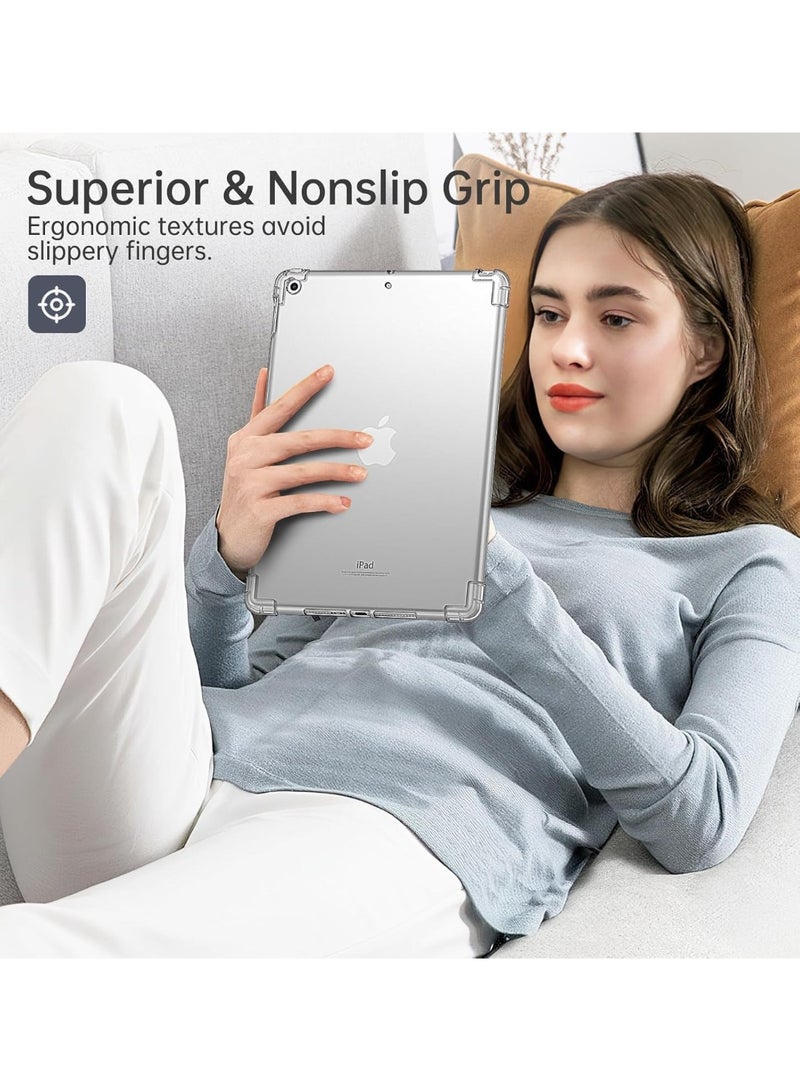 Transparent Case For iPad 9/8/7 (10.2-Inch, 2021/2020/2019 Model, 9th/8th/7th Generation), Ultra Thin Silicone Shockproof Back Shell HD Transparent TPU Protective Cover - Clear - Image 2