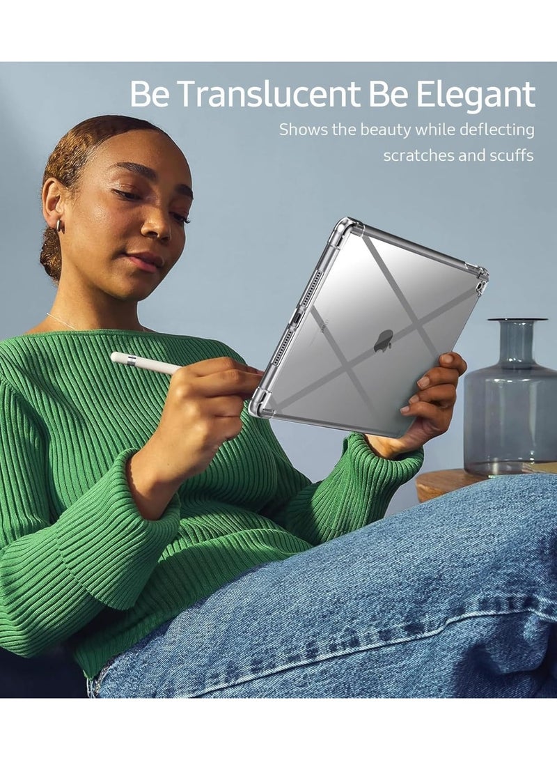 Transparent Case For iPad 9/8/7 (10.2-Inch, 2021/2020/2019 Model, 9th/8th/7th Generation), Ultra Thin Silicone Shockproof Back Shell HD Transparent TPU Protective Cover - Clear - Image 5