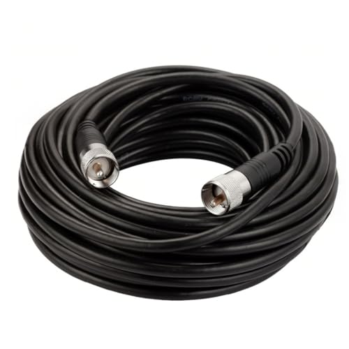 RFAdapter RG8x Coaxial Cable, CB Coax Cable, 50ft UHF PL259 Male to Male Low Loss CB Antenna Cables, 50 Ohm for HAM Radio, Antenna Analyzer - Image 1