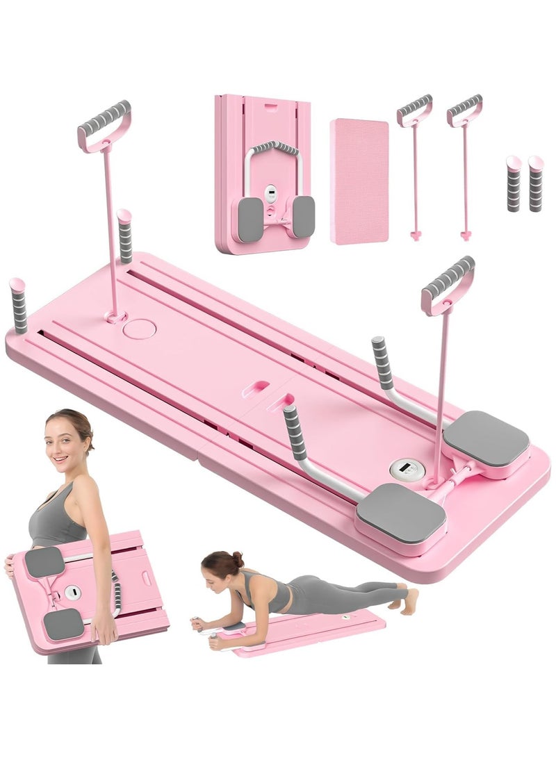 Arabest Pilates Board, Pilates Reformer Set, 5 in1 Pilates Reformer Machine with Timer, Multi-Purpose Foldable Pilates Reformer Board for Home, Pilates Sliding Board for Home Women Men - Image 1