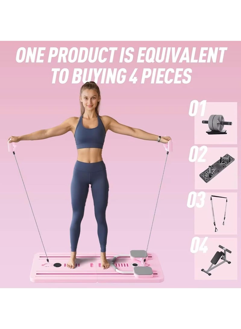 Arabest Pilates Board, Pilates Reformer Set, 5 in1 Pilates Reformer Machine with Timer, Multi-Purpose Foldable Pilates Reformer Board for Home, Pilates Sliding Board for Home Women Men - Image 4