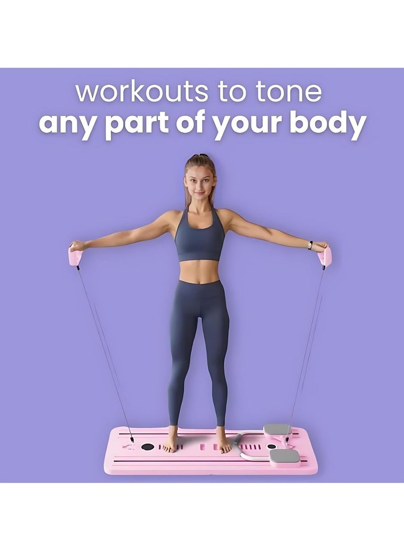 Arabest Pilates Board, Pilates Reformer Set, 5 in1 Pilates Reformer Machine with Timer, Multi-Purpose Foldable Pilates Reformer Board for Home, Pilates Sliding Board for Home Women Men - Image 5