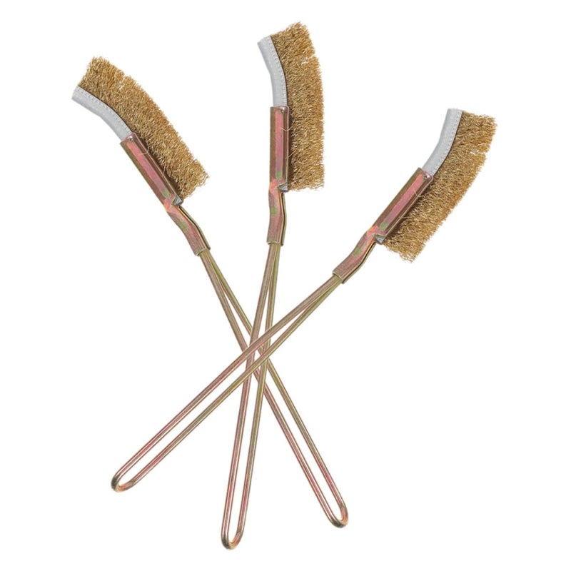 3Pcs Mini Metal Wire Brushes Heavy Duty Rust Removal Curved Copper Heads - Image 2