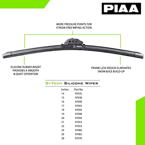PIAA 97070 28 inch Silicone Wiper Blade Si-Tech (700mm) Premium All-Season OEM Automotive Replacement Windshield Wiper Blades (Pack of 1) - Image 4