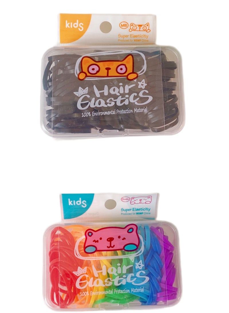 الشعر تمتد مربع 150 قطعة متعددة الألوان و 150 قطعة سوداء 100 ٪ مواد صديقة للبيئة للأطفال حلوى اللون - Image 1