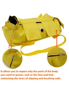 KASTWAVE Restraint Bag for Claw Care Nail Trimming Anti-Scratching Grooming Bag for Cats Medical Examination(Yellow-M)  - Image 2