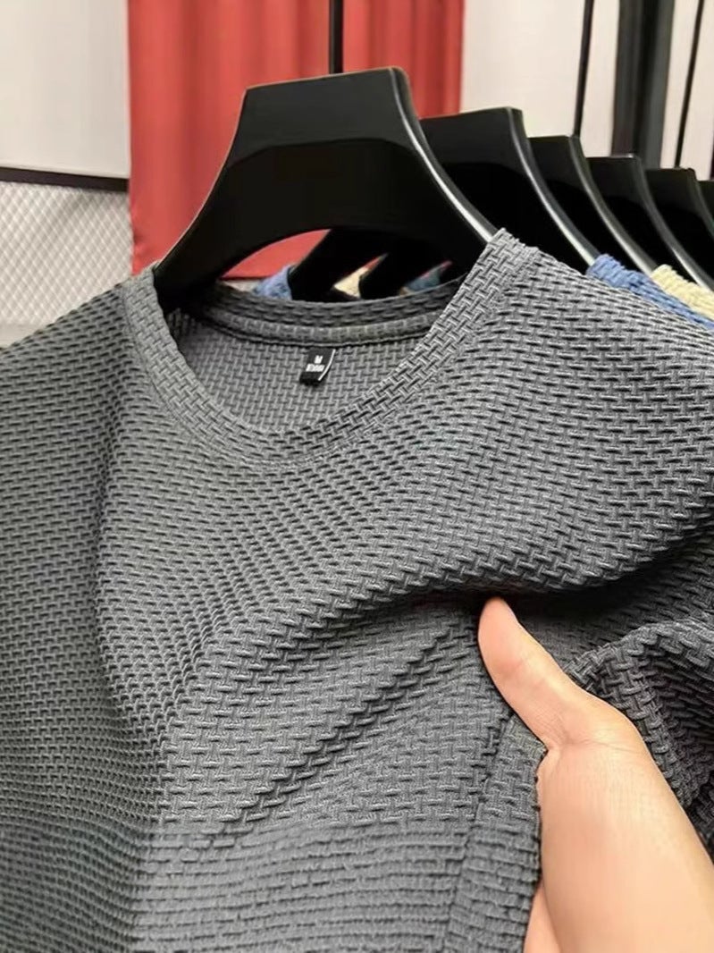 Source Manufacturer Thin Bamboo Ice Silk T-Shirt Men'S Short-Sleeved Summer Elastic Slim Fit Comfortable Cool Top Casual Trendy - Image 5