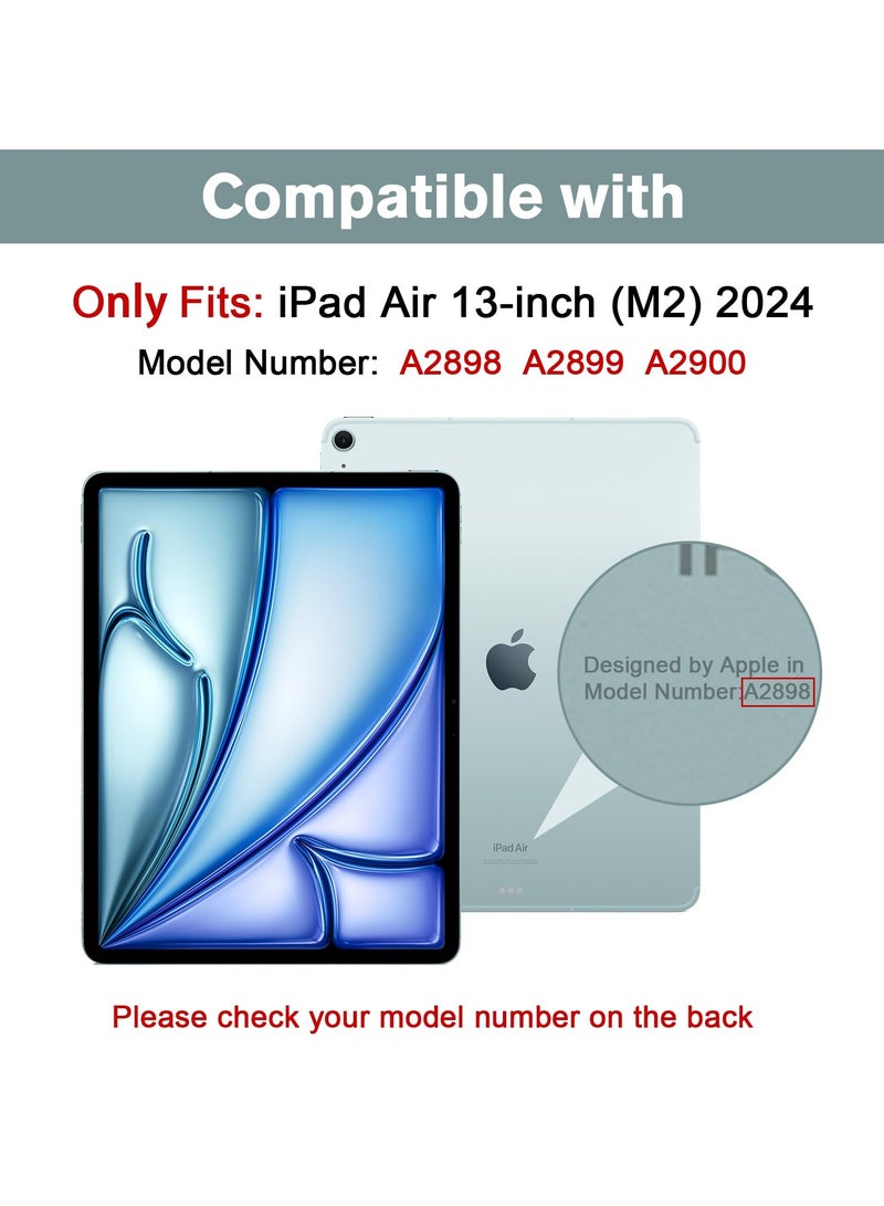 Case for IPad Air 13 Inch Case 2024 with Pencil Holder Auto Sleep/Wake Slim Cover for IPad 13'' Case (Black) - Image 2