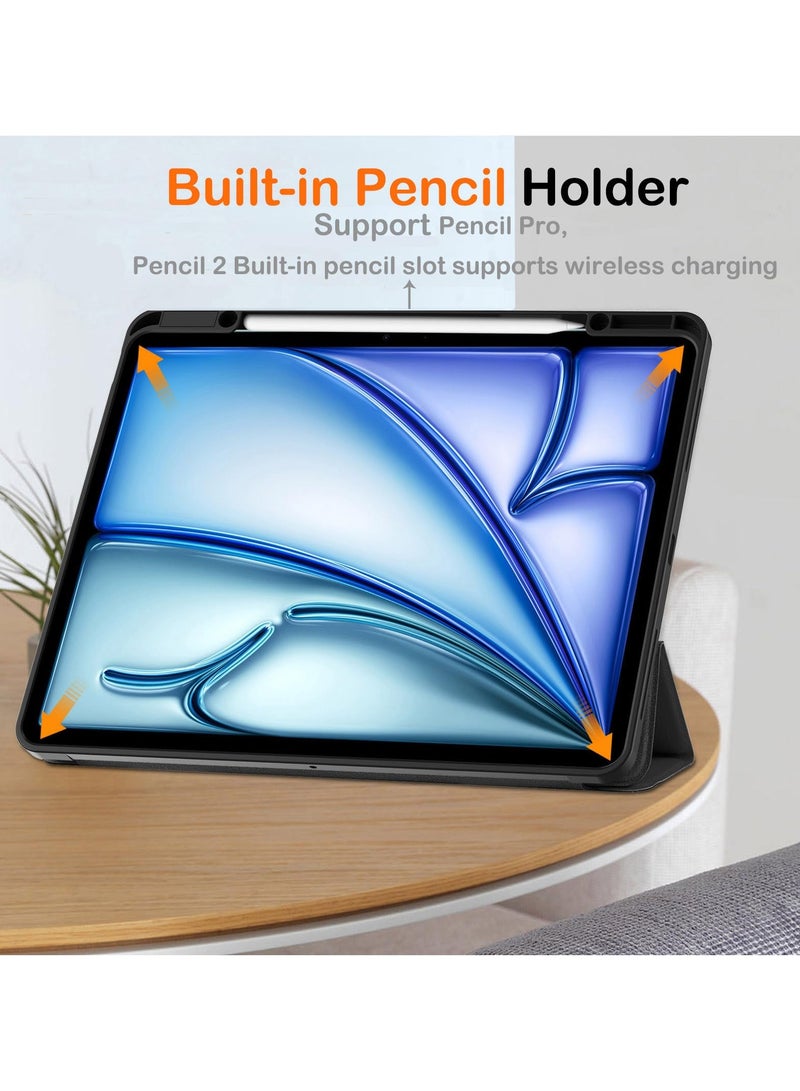 Case for IPad Air 13 Inch Case 2024 with Pencil Holder Auto Sleep/Wake Slim Cover for IPad 13'' Case (Black) - Image 4