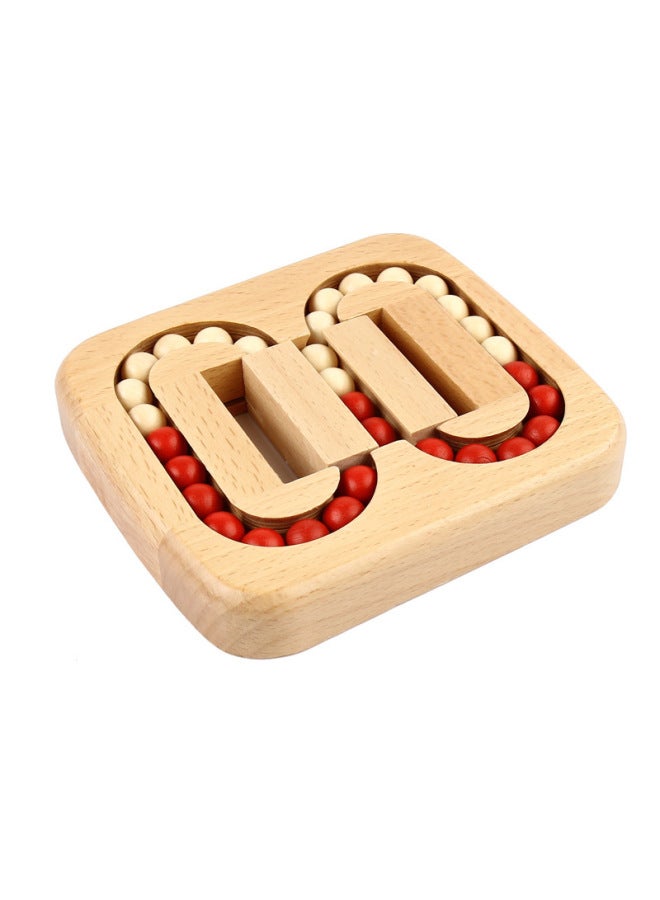 Flat Ball Children's Red And White Slip Beads Maze Toy For Adults To Relieve Anxious Luban Lock Casual Wooden Puzzle-Color:Plane Ball  - Image 1