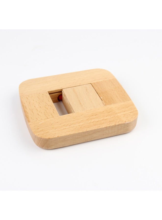 Flat Ball Children's Red And White Slip Beads Maze Toy For Adults To Relieve Anxious Luban Lock Casual Wooden Puzzle-Color:Plane Ball  - Image 3