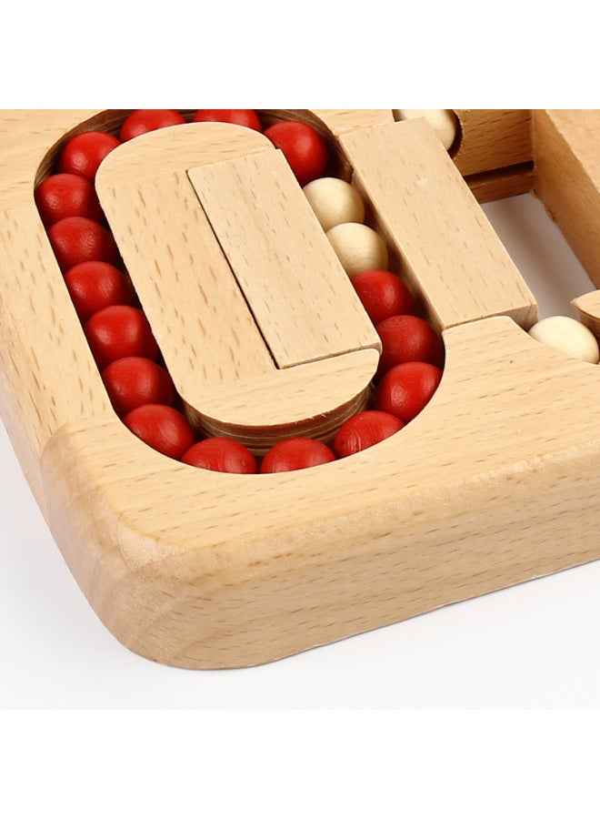 Flat Ball Children's Red And White Slip Beads Maze Toy For Adults To Relieve Anxious Luban Lock Casual Wooden Puzzle-Color:Plane Ball  - Image 5