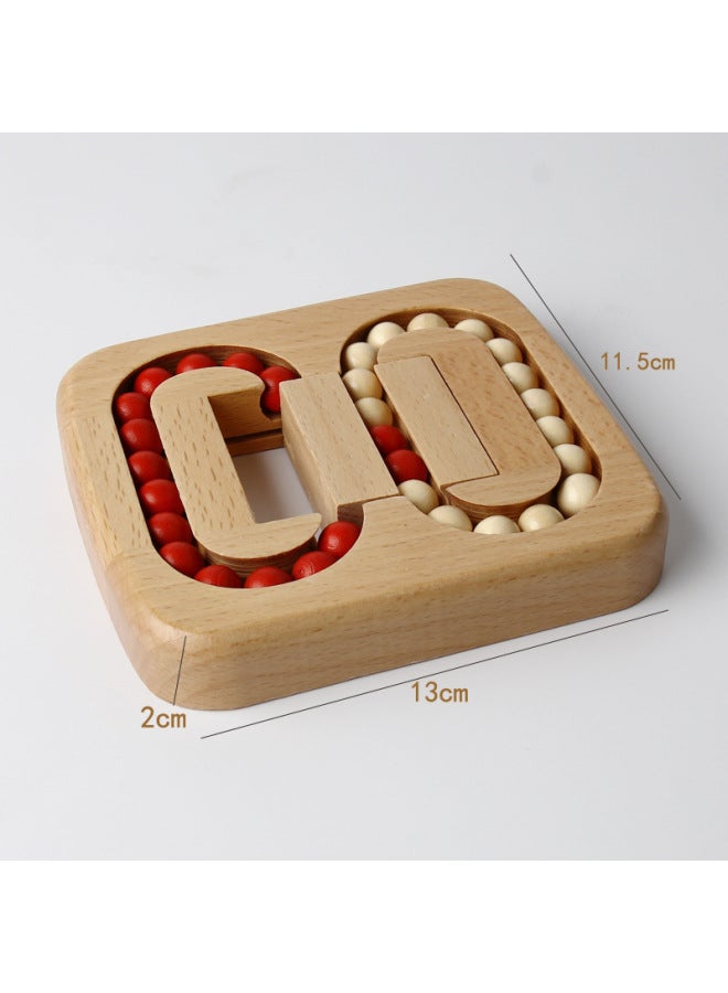 Flat Ball Children's Red And White Slip Beads Maze Toy For Adults To Relieve Anxious Luban Lock Casual Wooden Puzzle-Color:Plane Ball  - Image 4