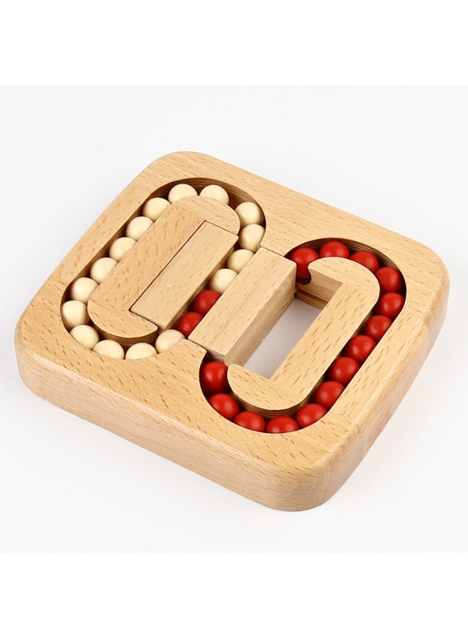 Flat Ball Children's Red And White Slip Beads Maze Toy For Adults To Relieve Anxious Luban Lock Casual Wooden Puzzle-Color:Plane Ball  - Image 2
