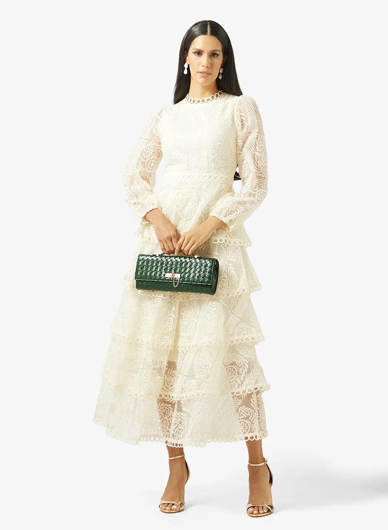 Khizana  Tiered Lace Dress for Women | Best Price UAE