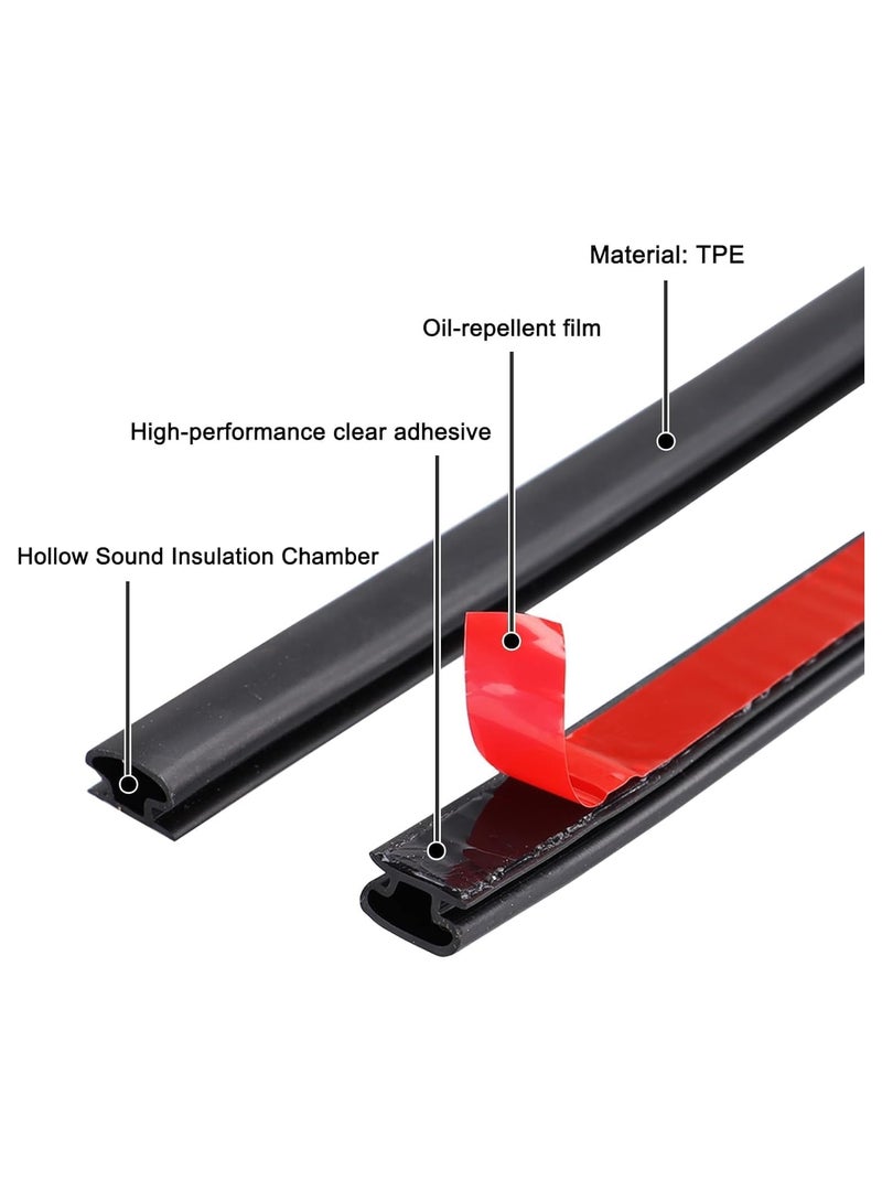 6m Self Adhesive Door Seal Strip Insulation Weather Strip for Window and Door Soundproofing D Shape Weather stripping for Door Frame Gap Blocker (Black)  - Image 2