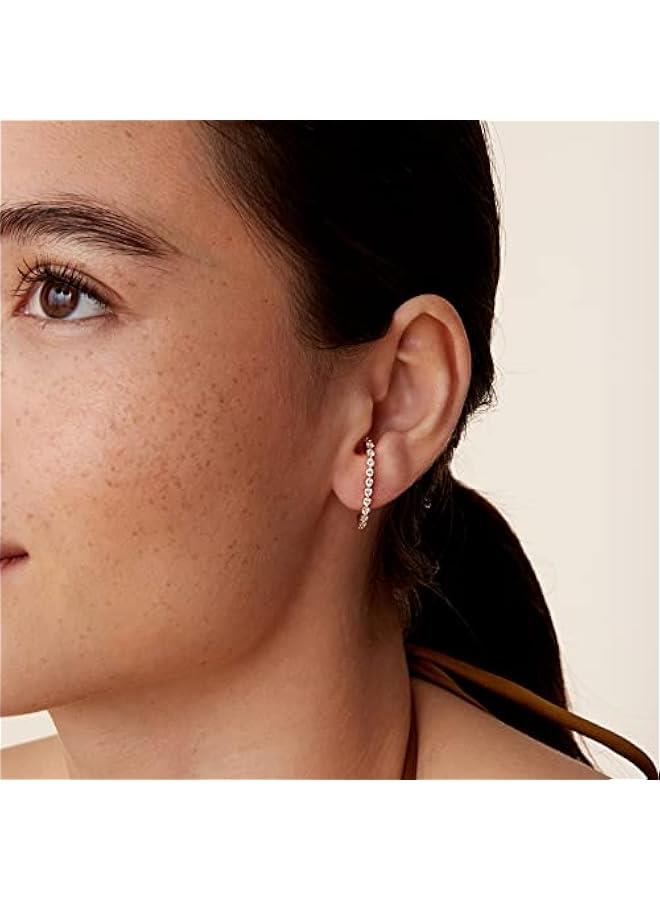 PAVOI 14K Gold Plated 925 Sterling Silver Post Minimalist Suspender Ear Cuff Earrings for Women | Wrap Earlobe Studs - Image 4