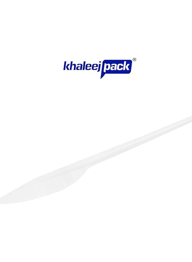 Khaleej Pack 50 Pcs Plastic knife white - Image 2