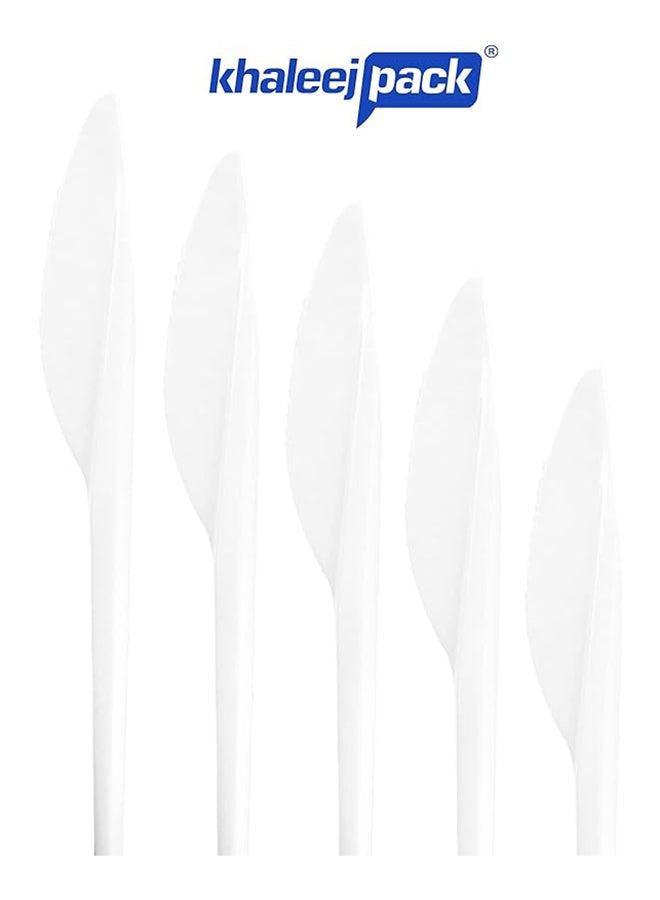 Khaleej Pack 50 Pcs Plastic knife white - Image 1