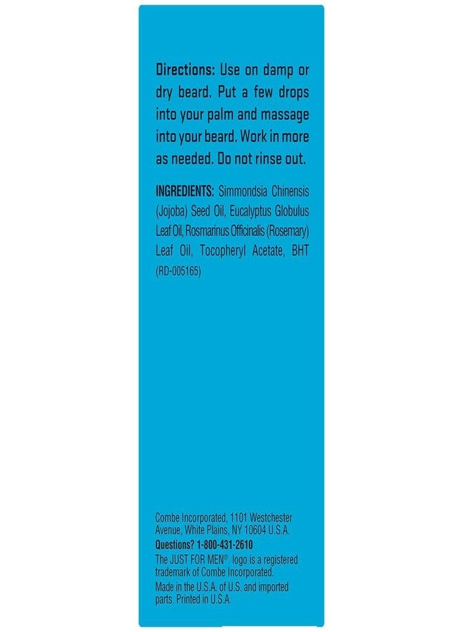 Just For Men The Best Beard Oil Ever, Supports Growth, Made with Vitamin E, Eucalyptus, Rosemary, and Jojoba Oil, Smoothes and Softens without clogging pores, Light & Nongreasy, 1 Fl Oz - Image 4