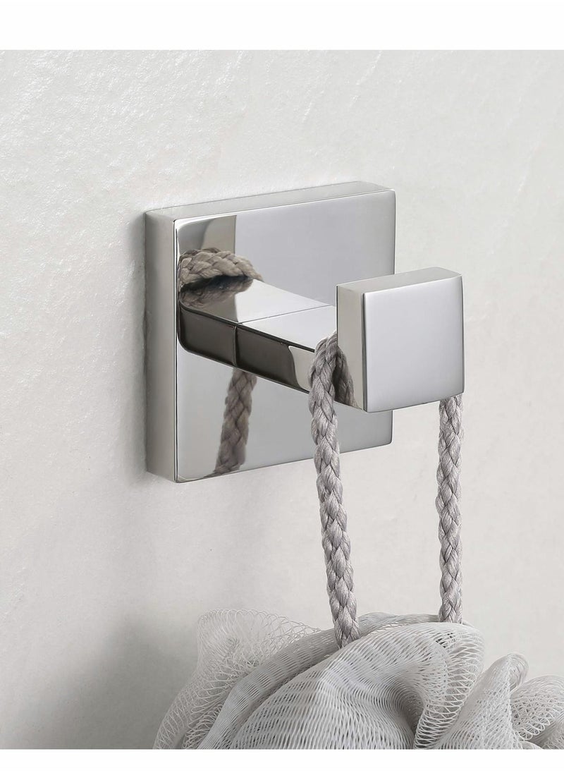 Y&D Bathroom Hooks, Towel Robe/Coat Clothes Hook Chrome Polished Stainless Steel Square Hanger Wall Hooks Heavy Duty for Bath Kitchen Bedroom Garage Hotel Mounted, 2 Pack  - Image 3