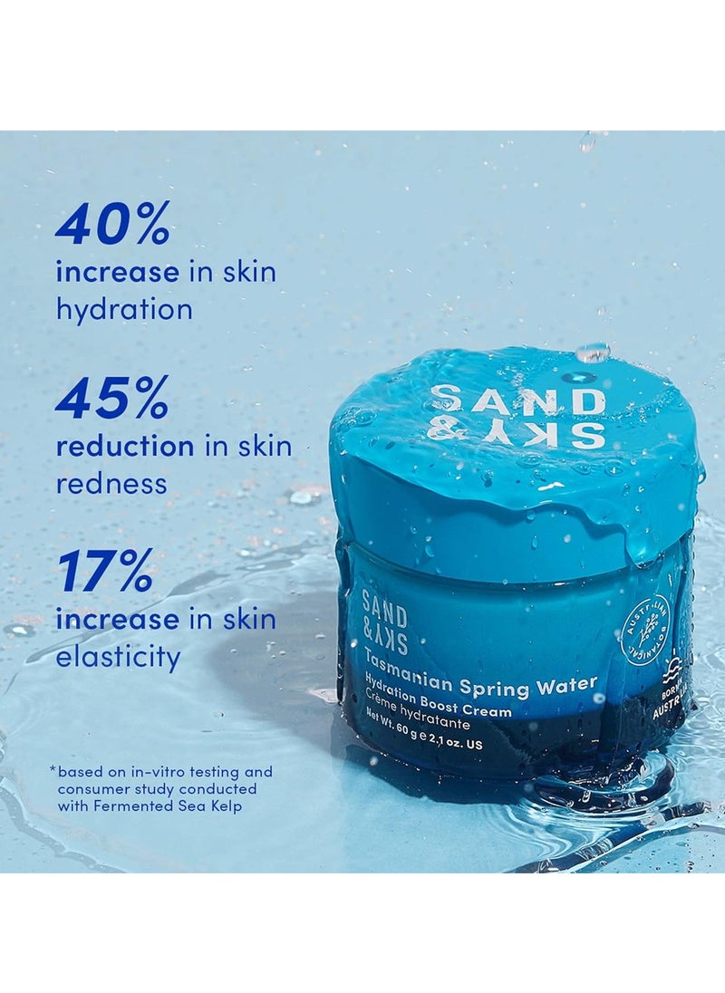 Sand & Sky Tasmanian Spring Water Hydration Boost Cream Hyaluronic acid face moisturizer lightweight cream for all skin types 60ml  - Image 2