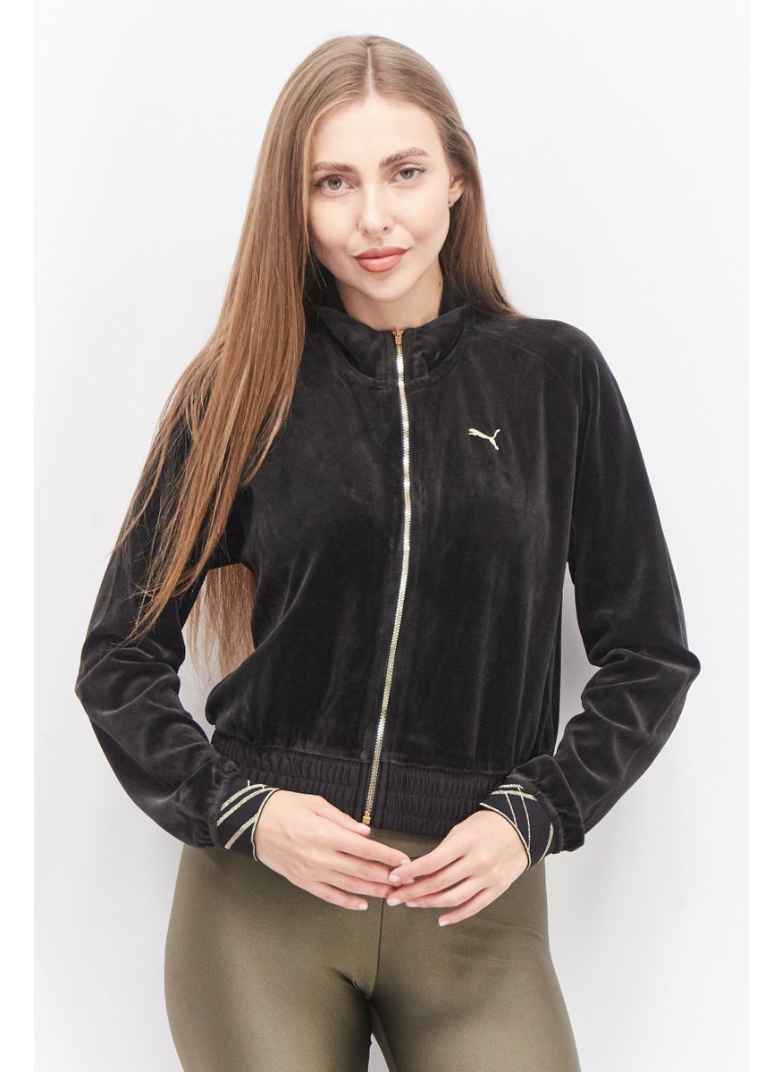 PUMA Women Sportswear Fit Brand Logo Long Sleeve Training Jacket ,Black  - Image 1