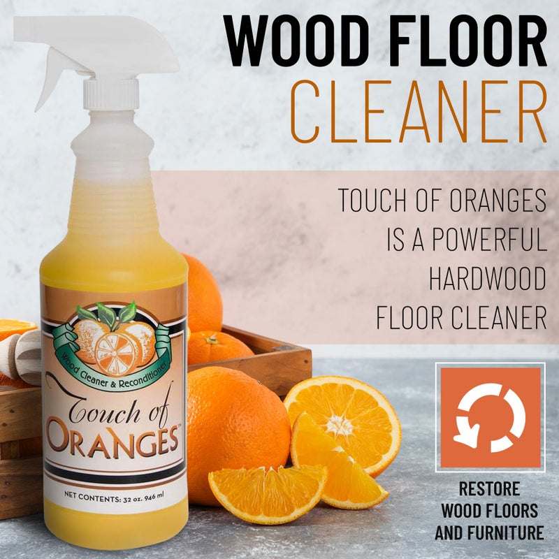 Touch Of Oranges Touch of Oranges Beeswax Wood Polish Conditioner, Cleaner & Restorer Bundle Hardwood Floor Cleaner Spray Real Orange Oil - (32 & 16 oz )  - Image 3