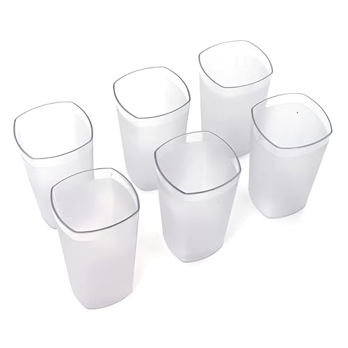 Oblivion Ganesh Square Plastic Fiber Glass Set of 6 for Water Drinking Glass, Juice Glasses, Soda Glass, Beer Glass, Milk Glass, Unbreakable Glass Set, Long Plastic Glass (350 ML, Transparent) - Image 5