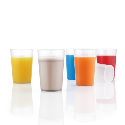 Oblivion Ganesh Square Plastic Fiber Glass Set of 6 for Water Drinking Glass, Juice Glasses, Soda Glass, Beer Glass, Milk Glass, Unbreakable Glass Set, Long Plastic Glass (350 ML, Transparent) - Image 1
