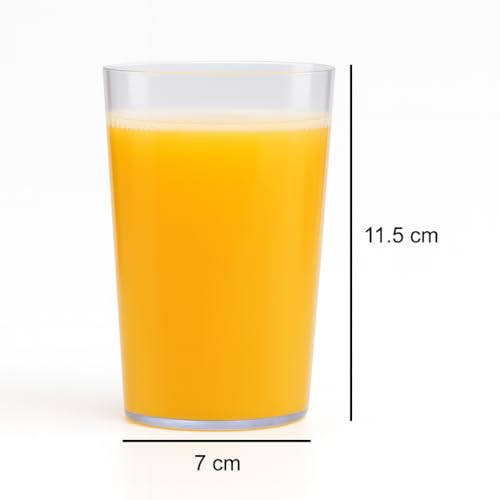 Oblivion Ganesh Square Plastic Fiber Glass Set of 6 for Water Drinking Glass, Juice Glasses, Soda Glass, Beer Glass, Milk Glass, Unbreakable Glass Set, Long Plastic Glass (350 ML, Transparent) - Image 4