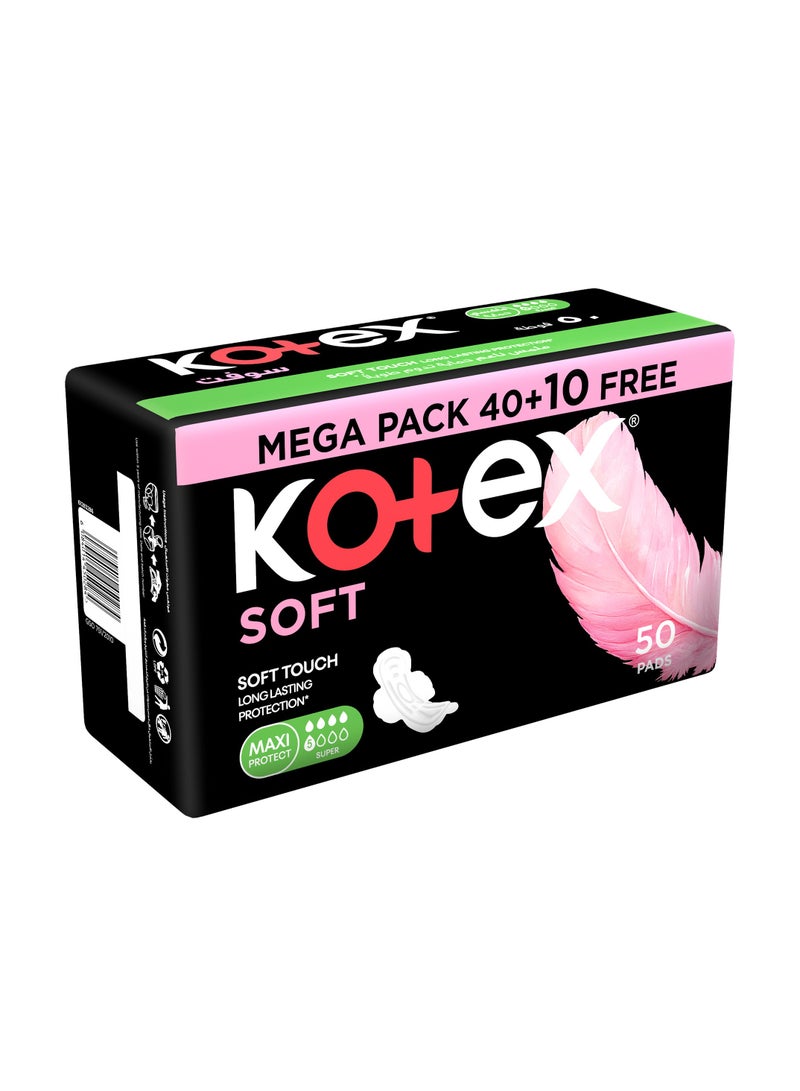 Kotex Soft Maxi Super Size Sanitary Pads With Wings 50 Pcs - Image 2