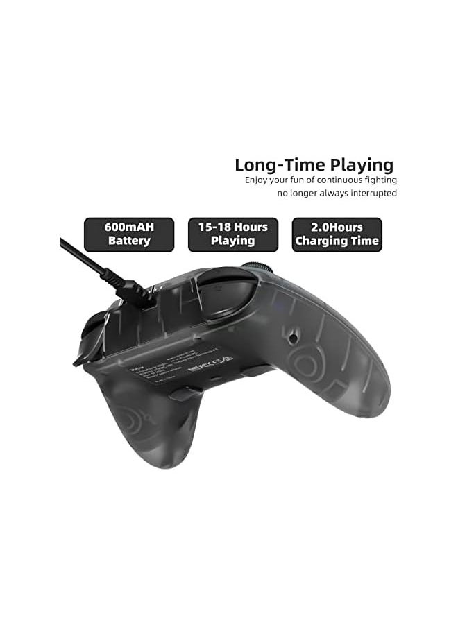 Wireless Pro Controllers with Hall Effect Joysticks (No Drift),for Switch PC iOS Android Steam Deck, Bluetooth Controller with Programmable, Wake-Up, Headphone Jack, RGB LED Light