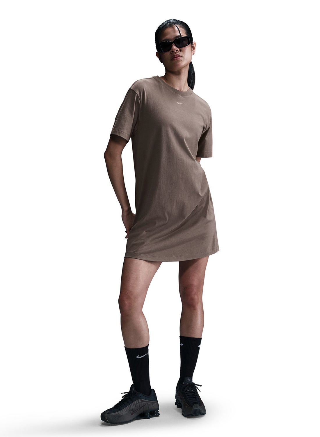 grey nike t shirt dress