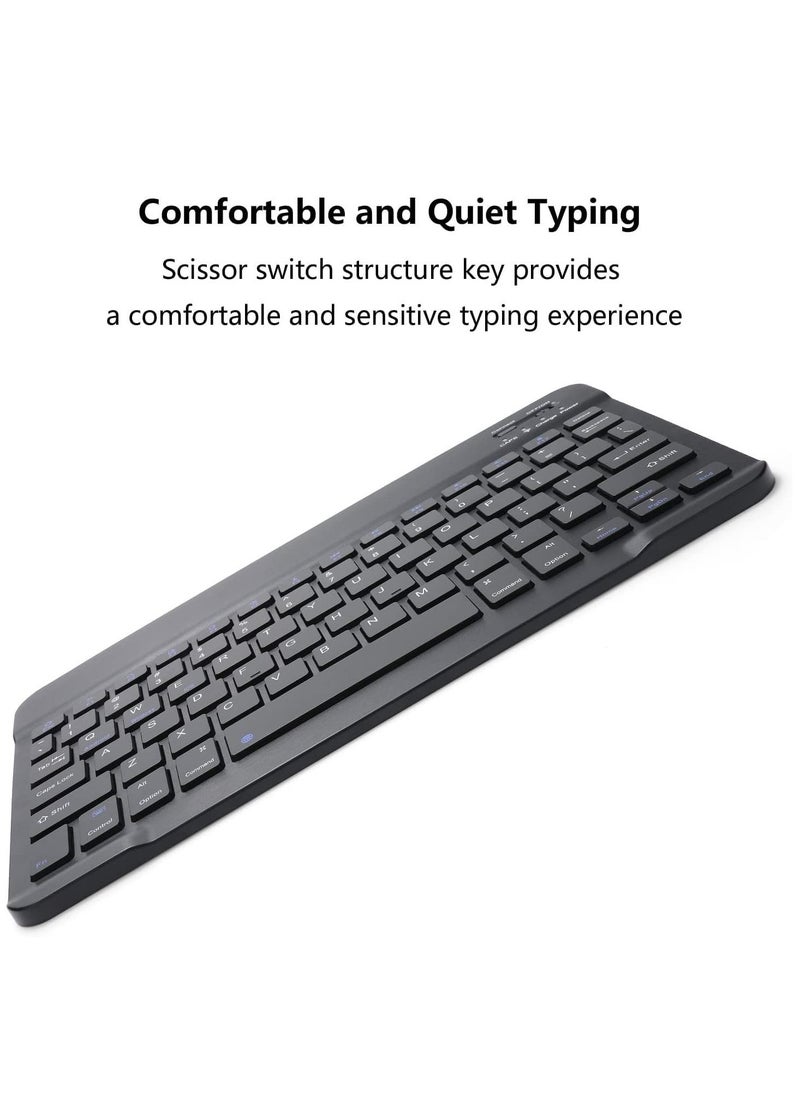 ELTRAZONE Rechargeable Bluetooth Keyboard and Mouse Combo Ultra-Slim Portable Compact Wireless Mouse Keyboard Set for Android Windows Tablet Cell Phone iPhone iPad Pro Air Mini, iPad OS/iOS (Black) - Image 4