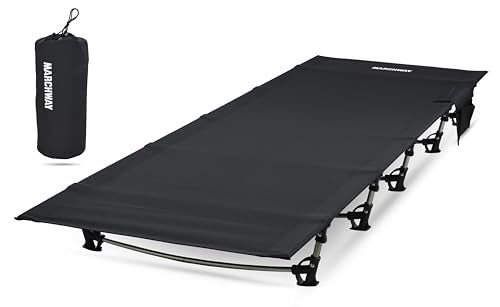 MARCHWAY Ultralight Folding Tent Camping Cot Bed Portable Compact for Outdoor Travel Base Camp Hiking Mountaineering Lightweight Backpacking Black - Image 1